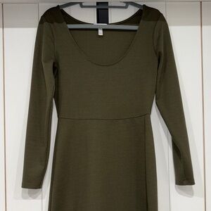 Leith Olive Long Sleeve Dress